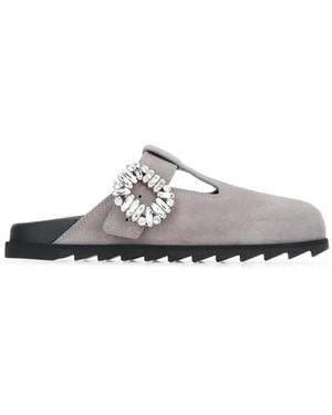 Roger Vivier Slidy Viv Closed T-Strap Mule - White