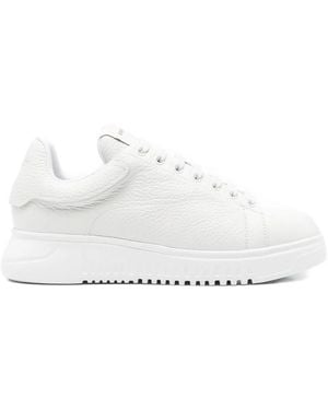 Emporio Armani Leather Trainers - White