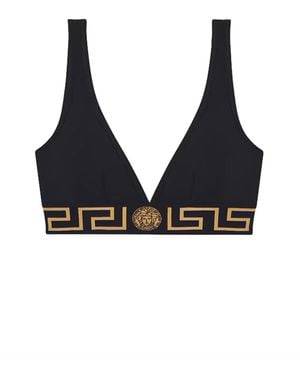 Versace Cotton Jersey Triangle Bralette - Black