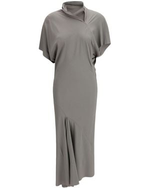 Rick Owens Asymmetric Midi Dress - Gray