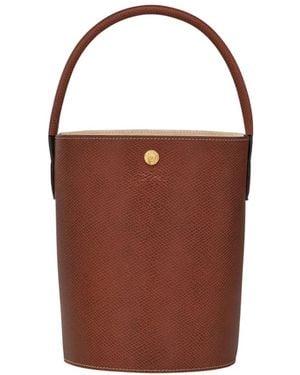 Longchamp "Cuir De Russie" Bucket Bag - Brown