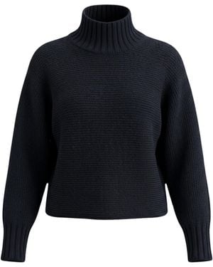 Gran Sasso Horizontal Plain Kni Mock Neck - Blue