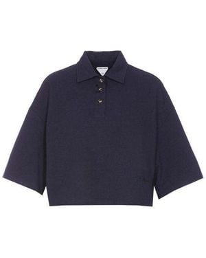 Bottega Veneta Cotton Pique Polo Shirt - Blue