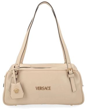 Versace Lamb Skin Shoulder Bag - Natural