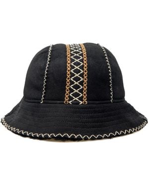 UGG Atherson Embroidered Sheepskin Bucket Hat - Black