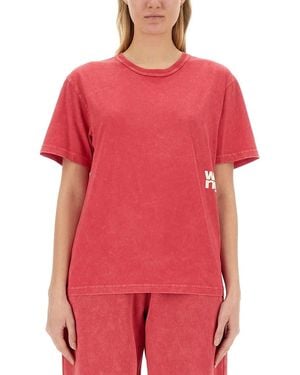 T By Alexander Wang T Shirt With Logo - Red
