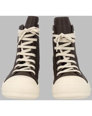 Rick Owens High-Top Trainers With Smooth Leather Upper And Side Zipper - Black