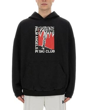 Palm Angels Palm Ski Club Print Sweatshirt - Black