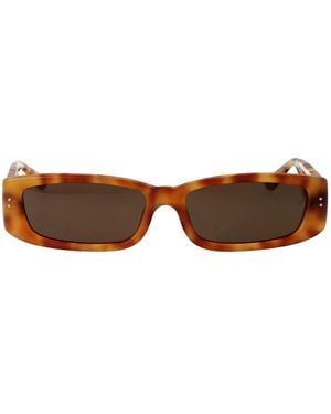 Linda Farrow Saffron Acetate Sunglasses - Brown