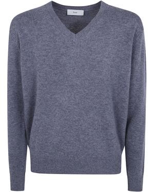 DUNST Cashmere V-Neck Jumper - Blue