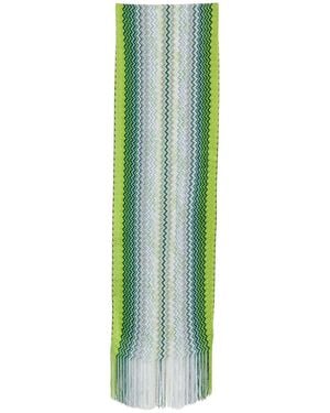 Missoni Zig-Zag Motif Viscose Scarf - Green