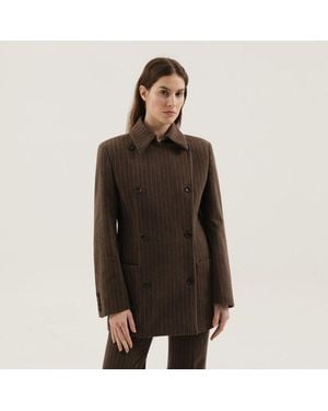 1989 STUDIO Double-Breasted Striped Blazer - Black