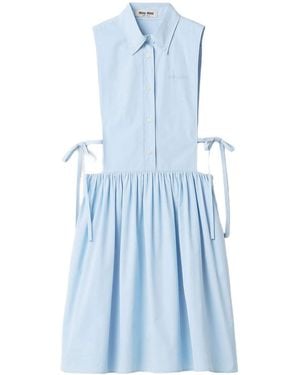 Miu Miu Light- Poplin Shirt Dress - Blue