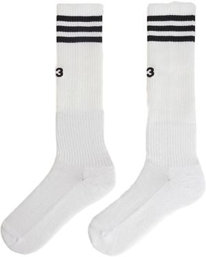 Y-3 Stripes High Socks - White