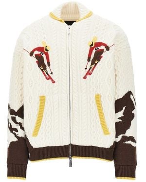 DSquared² Snowy Dream Padded Knit Jacket - Natural