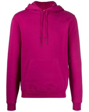 Saint Laurent Rive Gauche Logo Hoodie - Pink