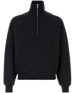 Ami Paris Quota-Zippedsweatshirtwithtonalembosseddecoeur - Black