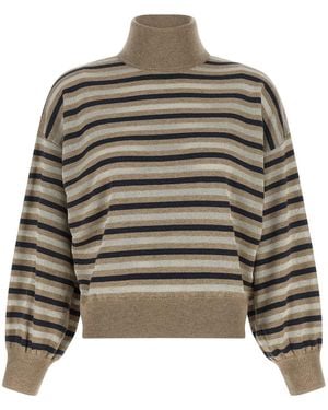 Brunello Cucinelli 'Sparkling Stripes' Sweater - Multicolor