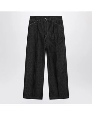 Lemaire Slate-Colored Jeans With Studs - Black