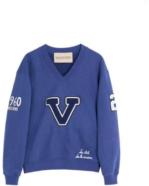 Valentino Garavani Crew Neck Fleece Cat - Blue
