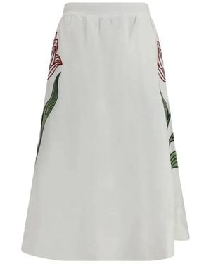 FARM Rio "Flower" Midi Skirt - Gray