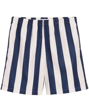Ami Paris And Long Stripes Polyester Swim Shorts - Blue