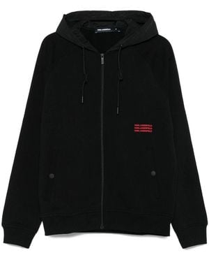 Karl Lagerfeld Hooded Zip-Fastening Jacket - Black