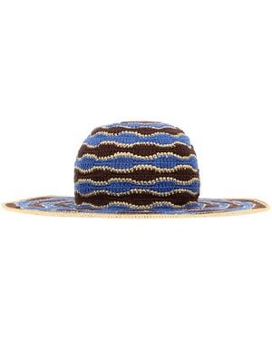 Fendi Cappello Tesa L Rafia Crochet - White