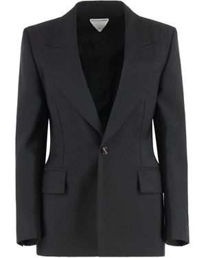 Bottega Veneta Stretch Wool Blazer - Black