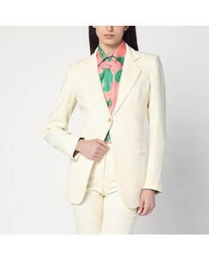 Etro Jacquard Jacket With Crossover Detail - Natural