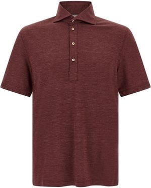 Brunello Cucinelli French Collar Polo Shirt - Red