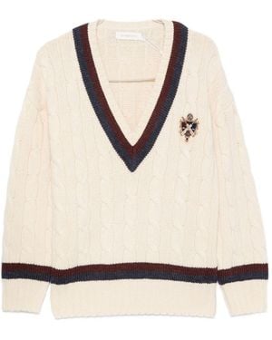 Zimmermann Valiant Wool V-Necked Sweater - Natural