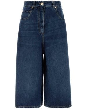 Brunello Cucinelli Denim Wide-Leg Jeans - Blue