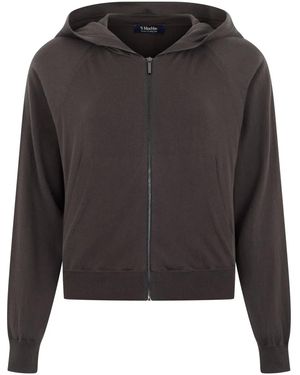 Max Mara S Max Mara Hooded Sweatshirt With Zipper - Black