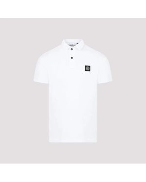 Stone Island Slim Fit Short Sleeve Polo - White
