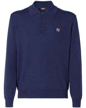 Fendi Wool Polo Shirt - Blue