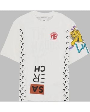 Marine Serre T-Shirt Upcycled Cotton T-Shirts - Grey