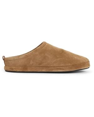 Balenciaga Camel Suede Alaska Ankle Slippers - Brown