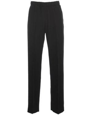Dries Van Noten Satin Trousers Elastic W/Slim Bottom - Black