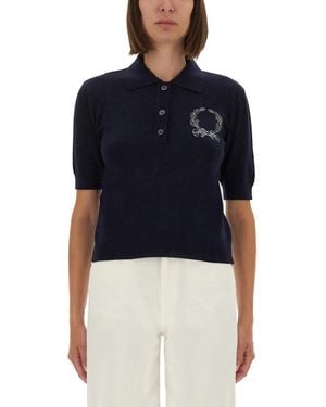 Moschino Polo Shirt With Logo - Blue