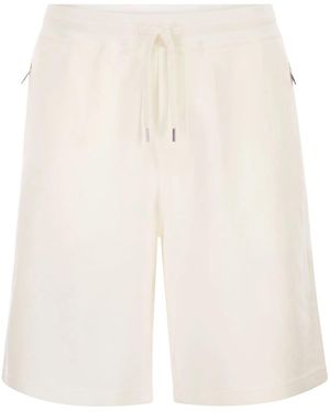 Brunello Cucinelli Techno Cotton Fleece Bermuda Shorts - Natural
