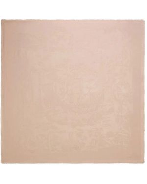 Ferragamo Sl Pergamen Silk Jacquard Shawl - Natural