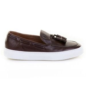 Fratelli Rossetti Leather Moccasin With Tassels And Contrasting Sole - White