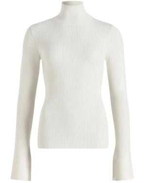 Patou Rib Turtle Neck Jumper - White