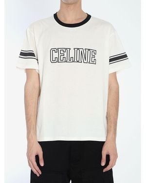Celine Cotton T-shirt White/Black Men's - US