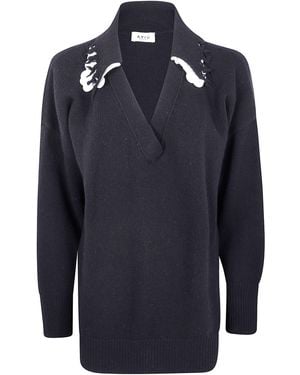 Aviu Sequins V Neck Jumper - Blue