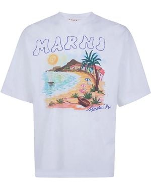 Marni Beach Print T-Shirt - White