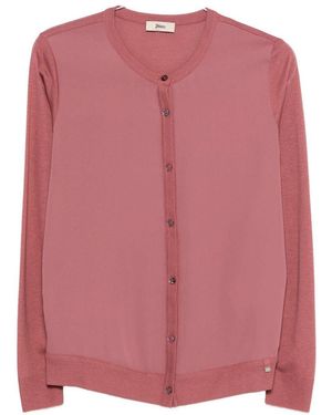 Herno Lyocell Cotton Polyester Cardigan - Pink