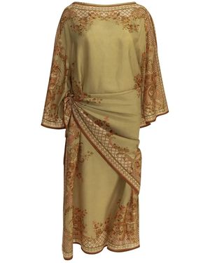 Zimmermann "Aster" Midi Dress - Natural