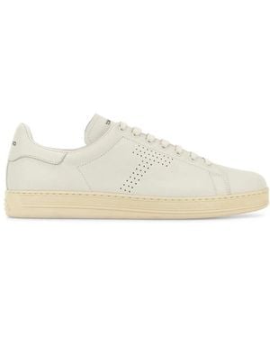 Tom Ford Grain Leather Warwick Sneaker - White